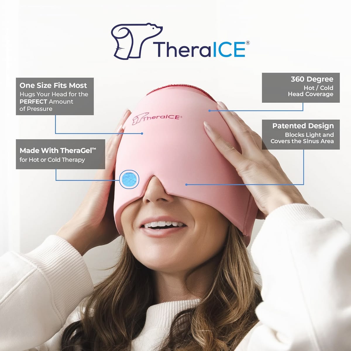 Migraine Relief Cap With Box – Reusable Hot & Cold Gel Therapy Cap