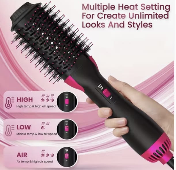 One Step Hair Dryer and Volumizer 3‑in‑1 Hair Dryer with Comb, Hair Straightener & Curler for Easy Styling