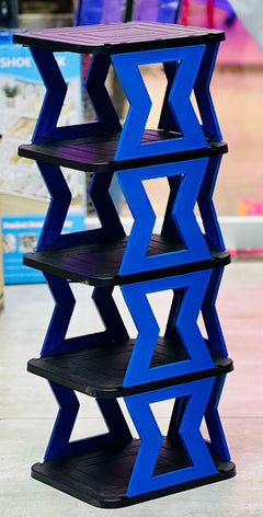 Shoe Rack High Quality - Unique X shaped Shoe Rack 5 floors - 5 Tier Shoe Rack - Without Box - Blue
