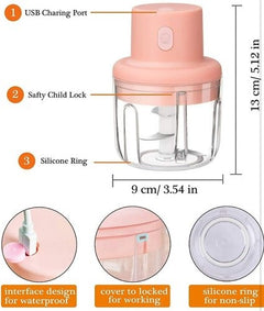 250ml Portable USB Rechargeable Mini Food Chopper